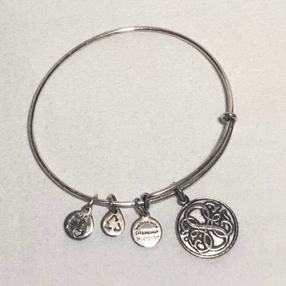 Alex & Ani Path of Life Charm Silver Tone Adjustable Bracelet